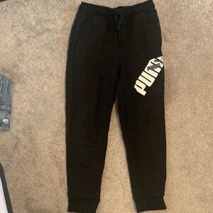 Puma Black Sweatpants with Bold Logo